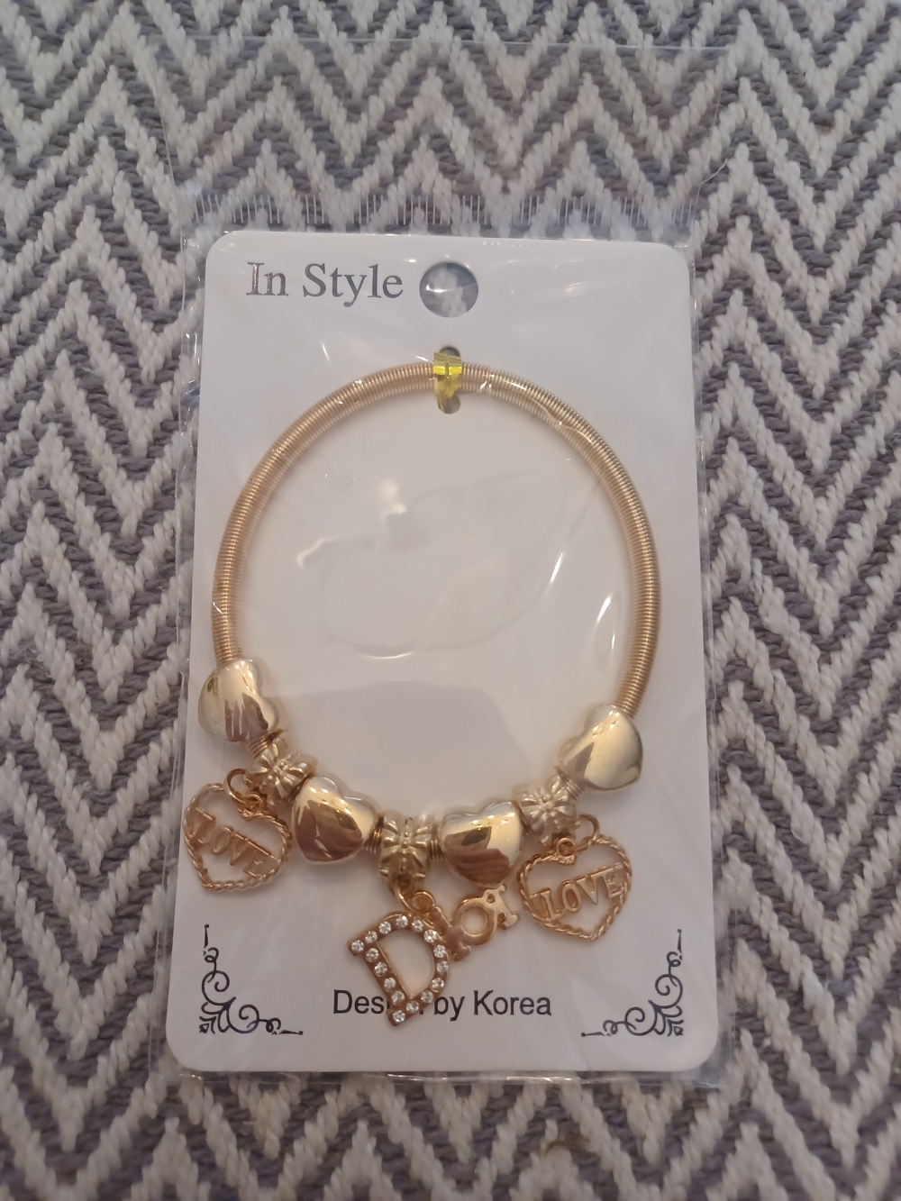 Gold Heart Charm Bracelet - Gold